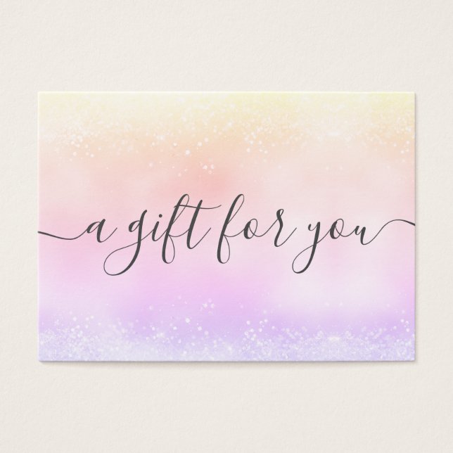 Holo Glitter Elegant Business Gift Certificate (Frente)