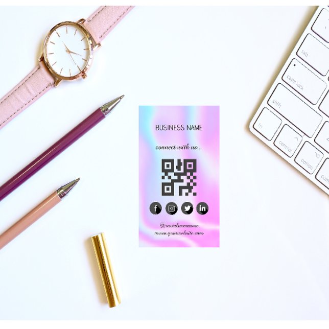 Holográfico - Cartão de visita de Código QR de Míd (Criador carregado)