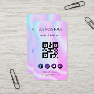 Holográfico - Cartão de visita de Código QR de Míd