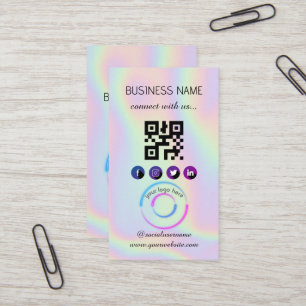 Holográfico - Cartão de visita de Código QR de Míd