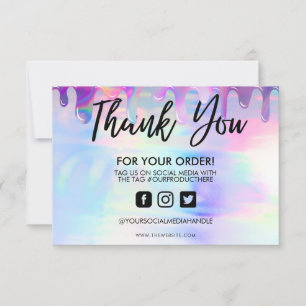 holográfico Coleta de Pastel Obrigado Inserção de