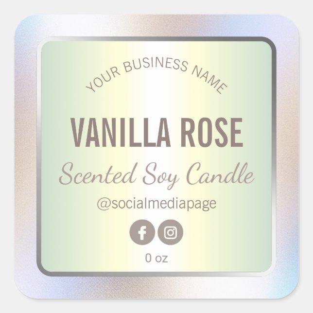 Holográfico da etiqueta da vela (Frente)