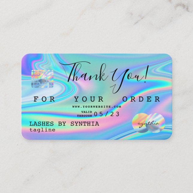 Hológrafo Obrigado Estilo Moderno do Cartão de Cré (Frente)