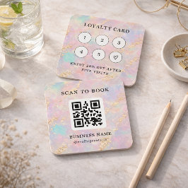 Holographic Glitter Loyalty Card Stamp Card QR Cod