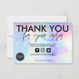 Holographic Pastel Obrigado Inserção de Mídia