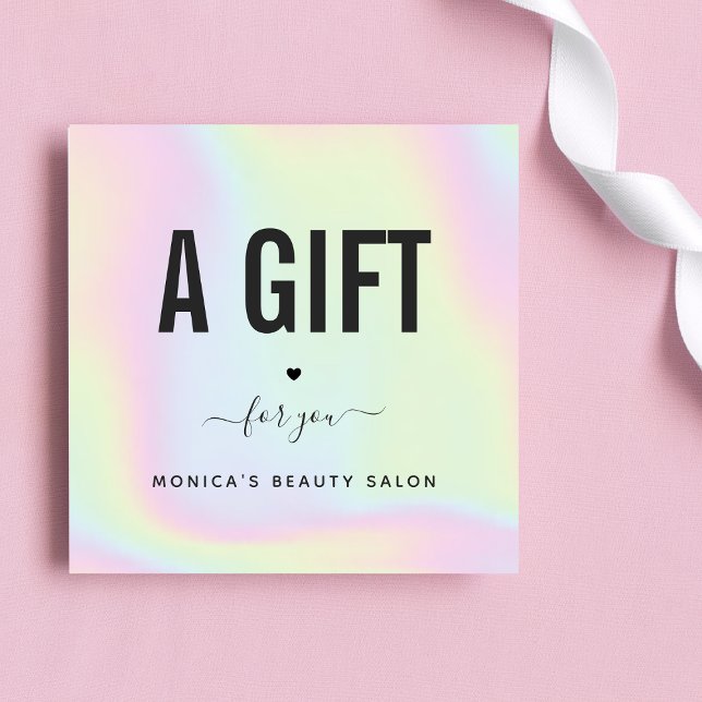 Holographic Rainbow Unicorn Pastel Modern Salon (Criador carregado)