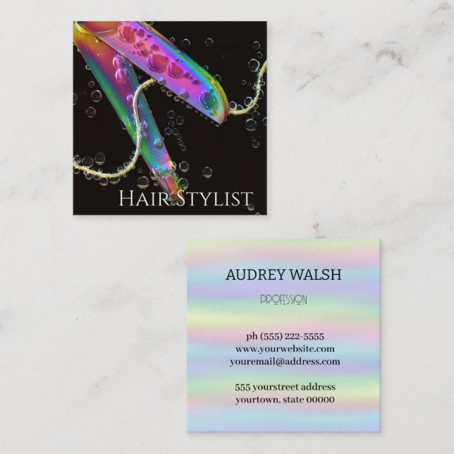 Holographic simplesmente cartão de visita quadrada (Frente/Verso)