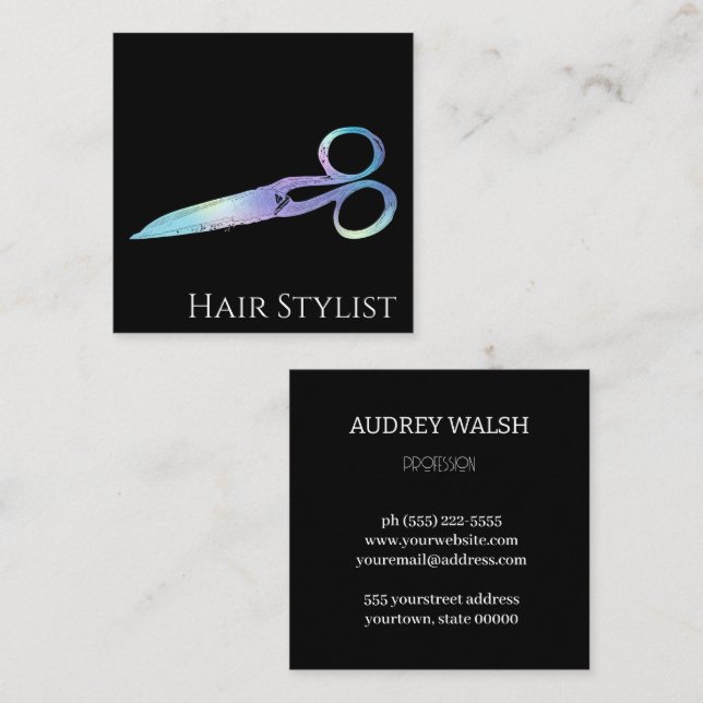 Holographic simplesmente cartão de visita quadrada (Frente/Verso)