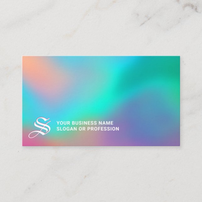 Holographic Wonderland | Cartão de visita de monog (Frente)