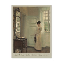 Holsøe Salon interieur com a mulher CC0571 Cartão