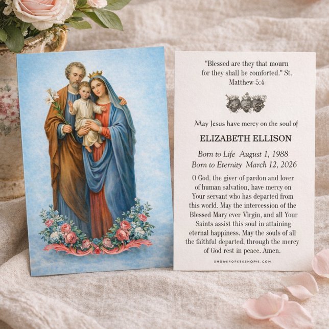 Holy Family Catholic Funeral Memorial Holy Card - (Criador carregado)