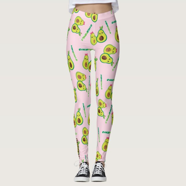 Holy Guacamole: Whimsical Avocado Lover Leggings (Frente)