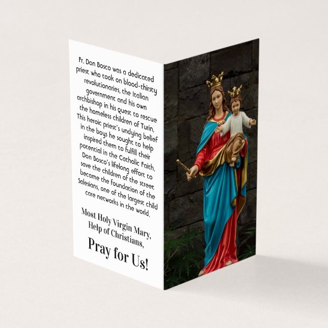 Holy Virgin Mary, Help of Christians, Prayer Card (Exterior)