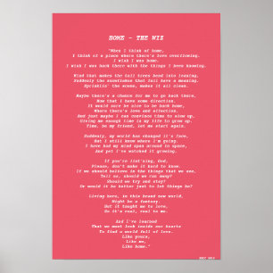 'HOME' DO WIZ LYRICS POSTER