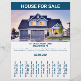 Home House For Sale By Owner Flyer Tear Off Strips
