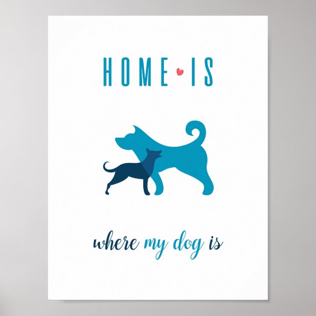Home is where my dog is Poster Wall Art (Frente)