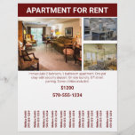 Home or Apartment For Rent Flyer Tear Off Strips<br><div class="desc">Have an apartment or home for rent? Advertise your rental on community bulletin board with this custom printed flyer. This flyer is ready to be customized with three photos and has a spot for your to add a headline, description, rental price, phone number and info on the tear-off strips. Just...</div>