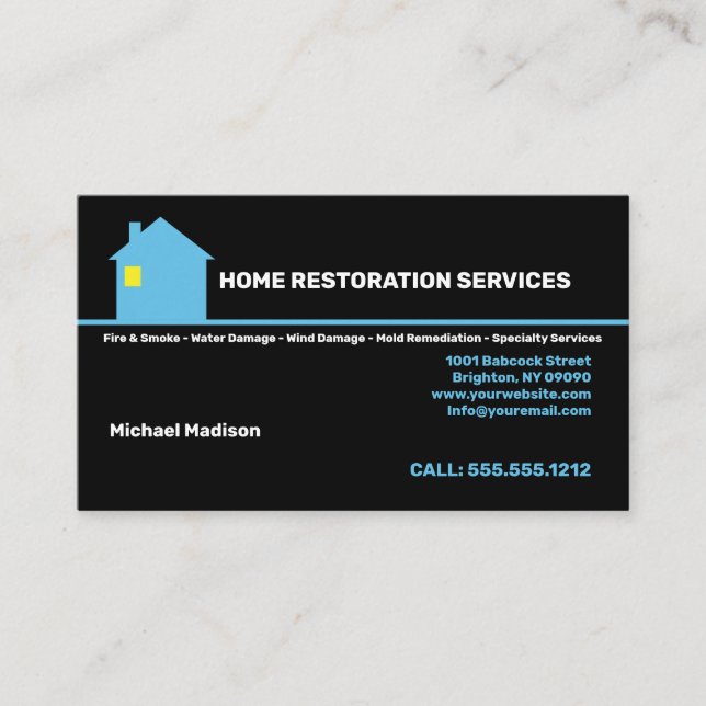 Home Restoration Services Cartão de visita (Frente)