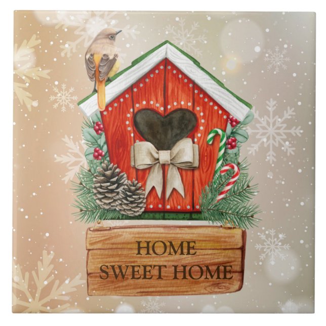 Home Sweet Home Christmas Bird House (Frente)