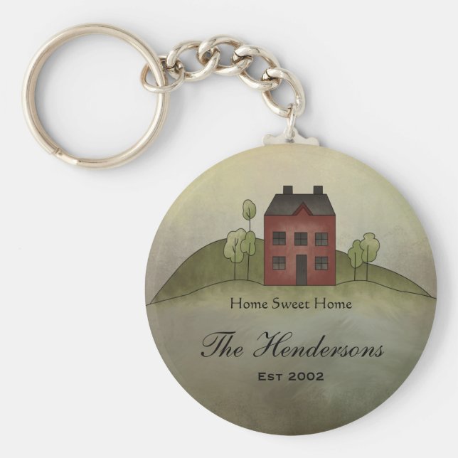 Home Sweet Home Custom Name Chaveiro (Frente)