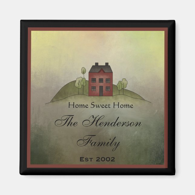 Home Sweet Home Square Imã de geladeira (Frente)