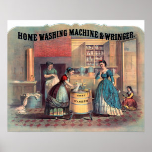 Home Washing Machine Wringer New York Poster