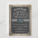 Homem Aniversário Convite Chalkboard Rustic Adulto<br><div class="desc">Europeia: Um jeito perfeito de convidar seus convidados para esta festa de aniversário especial! O homem O mito O tema da lenda.</div>