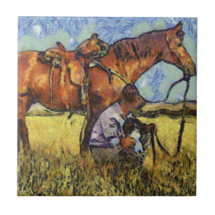 Homem, cavalo e cão