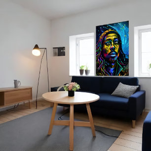 Homem com pele de ouro AI Art Poster