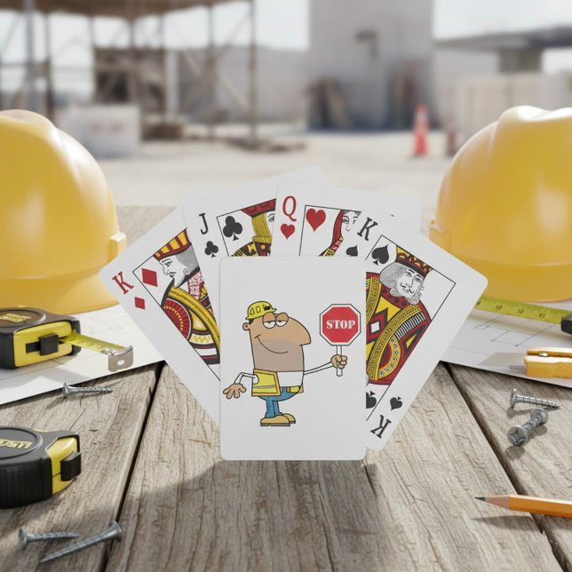 Homem Com Um Sinal De Parar Cartas De Baralho (Criador carregado)
