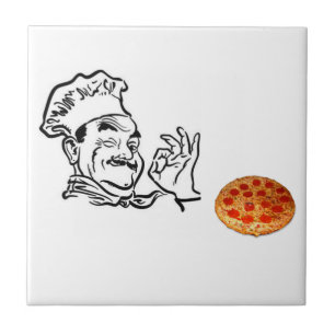 Homem da pizza do azulejo