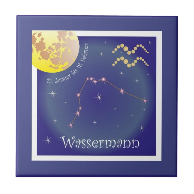 Homem de água 21. janeiro até 18. fevereiro lajota (Frente)