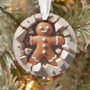 Homem de Biscoito de Natal Ornamento Duas Faces