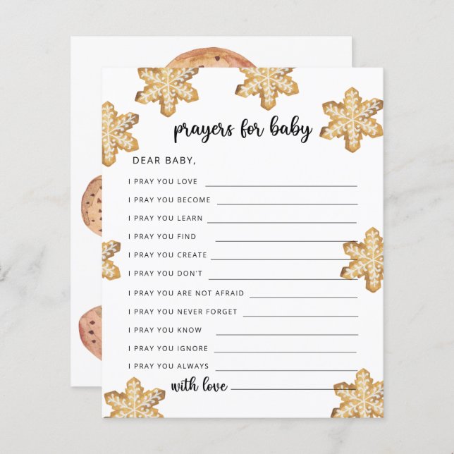 Homem de biscoito - orações para o bebê  (Frente/Verso)