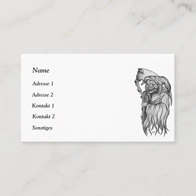 Homem de Ciro - A Morte, Cartão de visita de Ceifa (Frente)