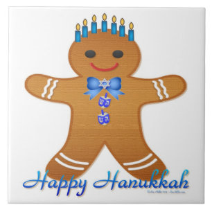 Homem de gengibre da Hanukkah Judaica Menorá