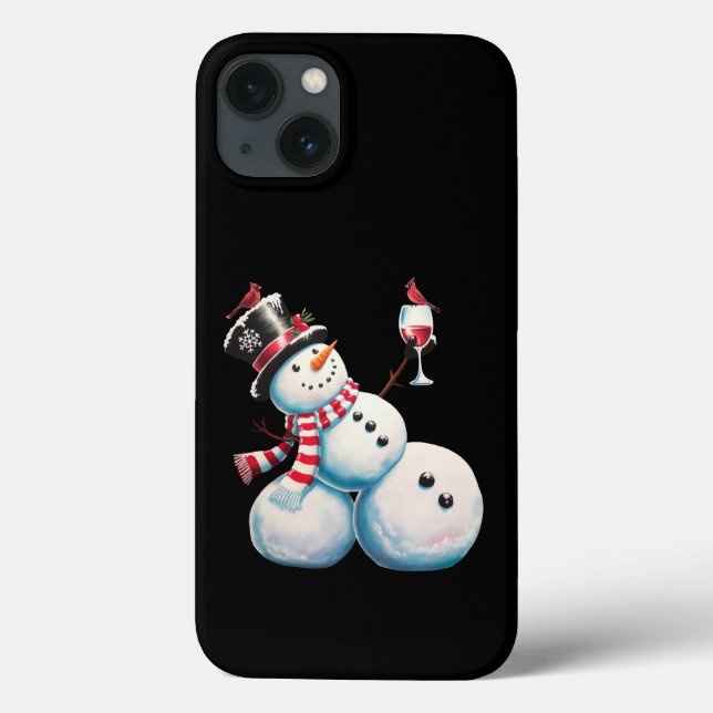 Homem de Neve Com Vinho Natal Presente de Natal Di (Verso)