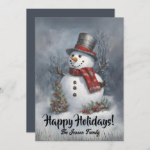 Homem de neve de Natal8, Feriados Felizes, Cartão 