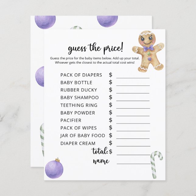 Homem Gingerpão - Jogo do Adivinho de Preço (Frente/Verso)