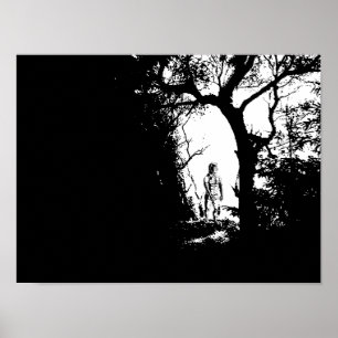 Homem-lobo no poster da floresta