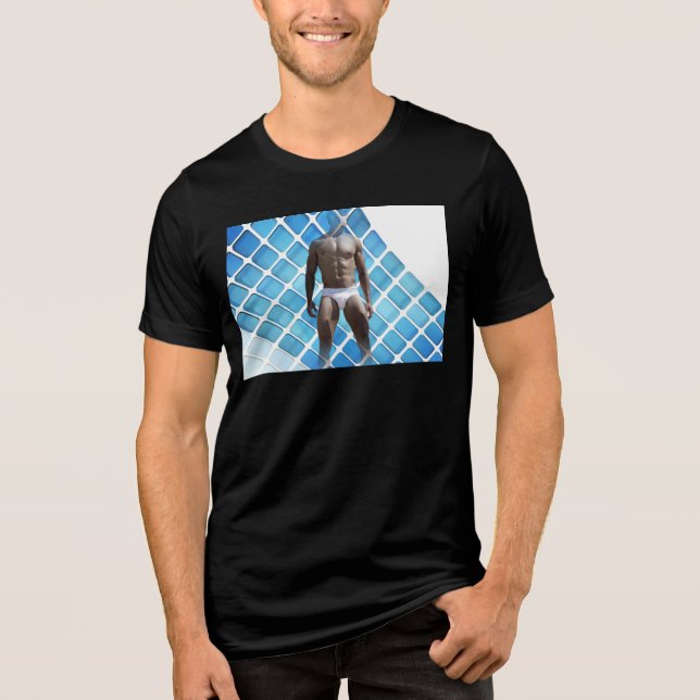 Homem muscular SlipperyJoe, seis abdominais, branc (Frente)