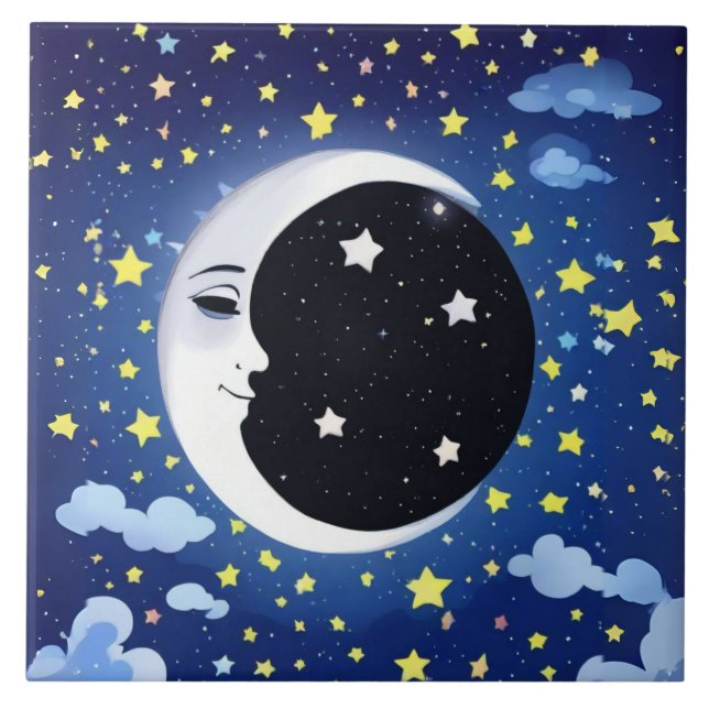 Homem na Lua em um Fundo Estrelado (Frente)