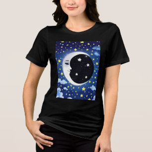 Homem na Lua num fundo estrelado
