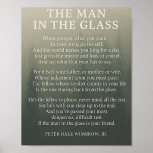 Homem no Vidro - Poster de citação Inspiracional