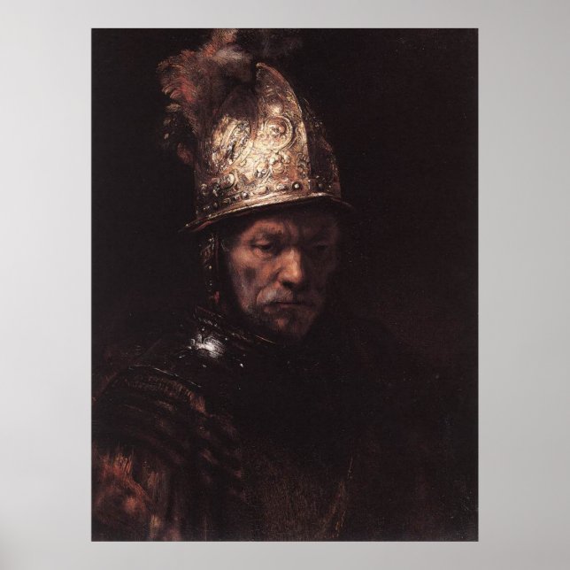 Homem num Poster de capacete Ouro (Frente)