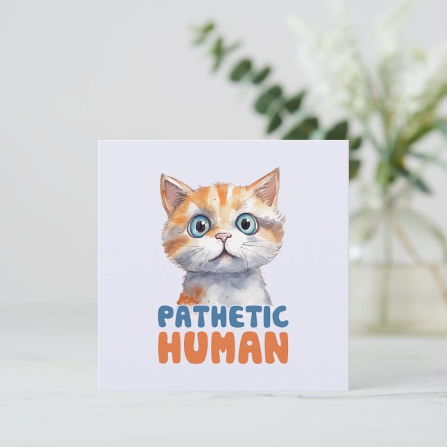 Homem Patético - Design de Gato Sarcástico (Em pé/Frente)