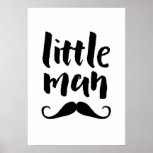 Homem pequeno bigode crianças impressão poster