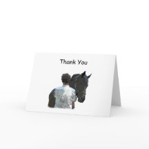 Homem Segurando Luz De Cavalo Obrigado Cartão De S