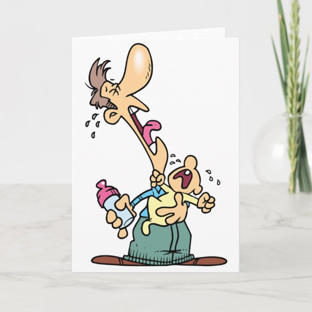 Homem Segurando Um Bebê Chorando Cartões Saudáveis (Frente)