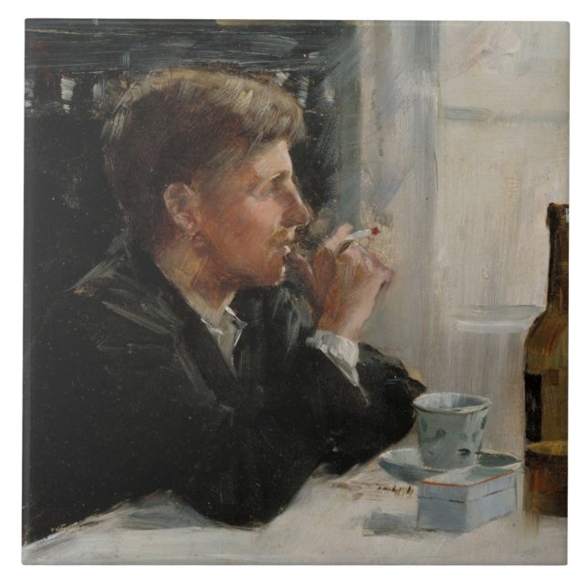 Homem sentado perdido na Mesa (Frente)